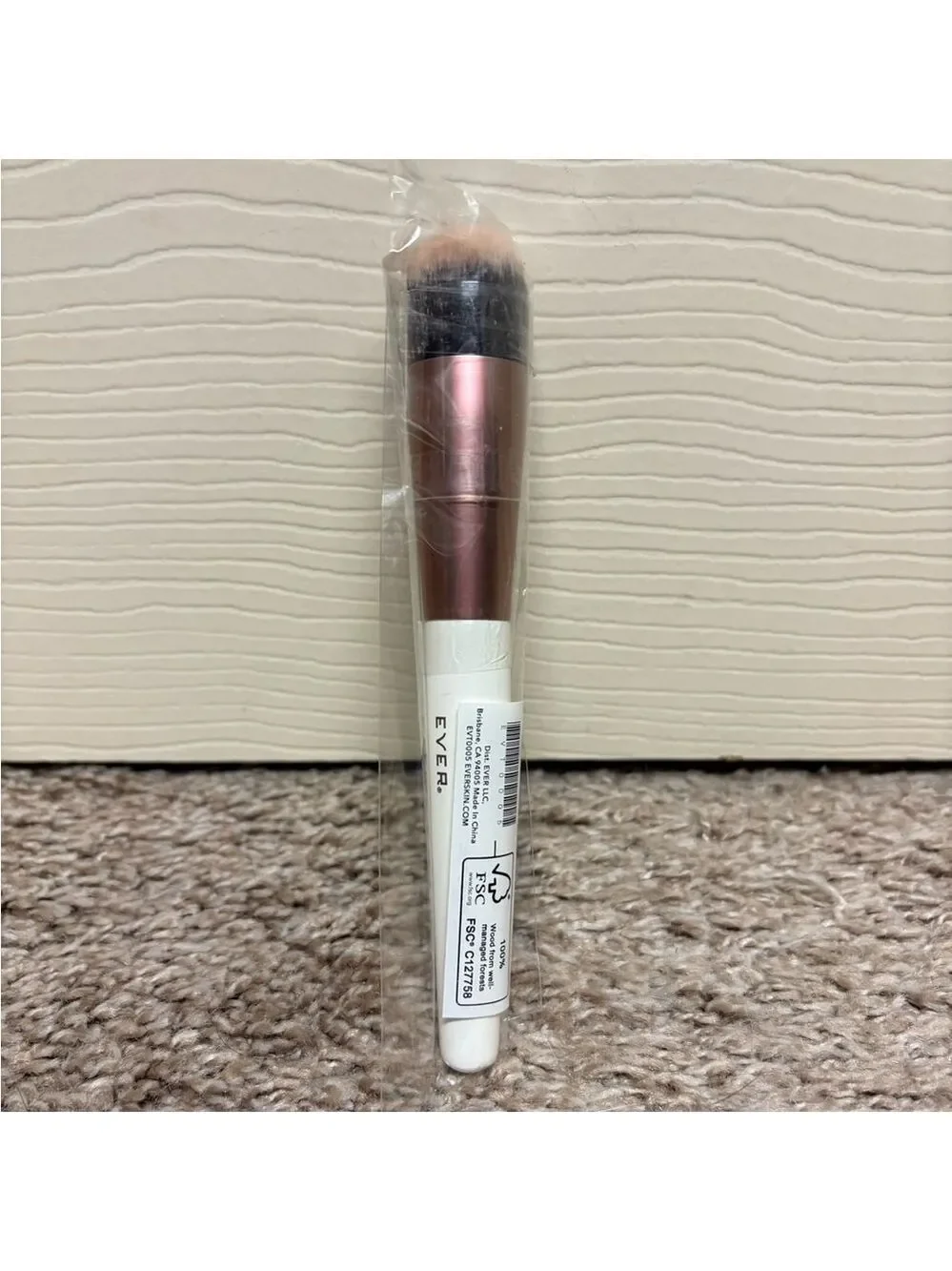 Ever Face 2 Foundation Brush vegan cruelty free synthetic bristles new in bag